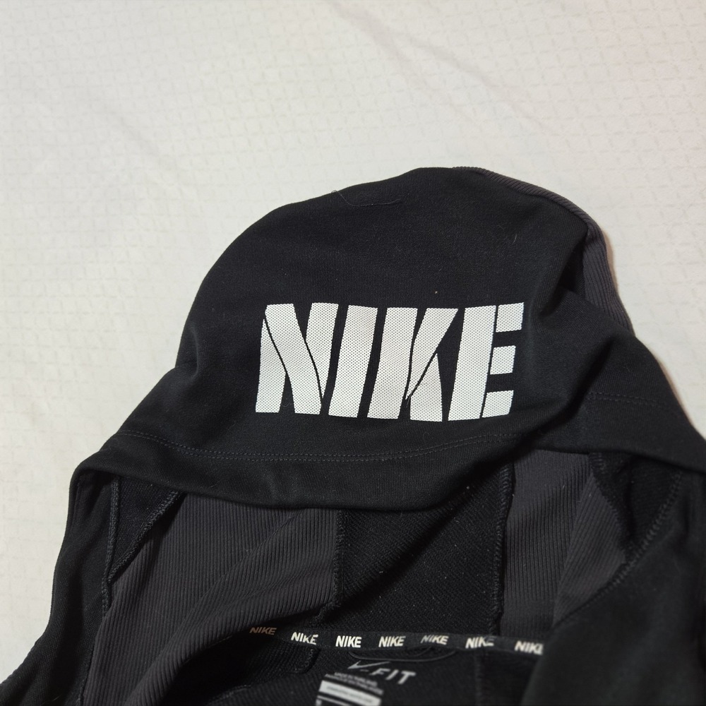 Nike Dri-FIT Full Zip Hoodie Women's Medium Black Athletic Training Jacket Swoos - Picture 5 of 9